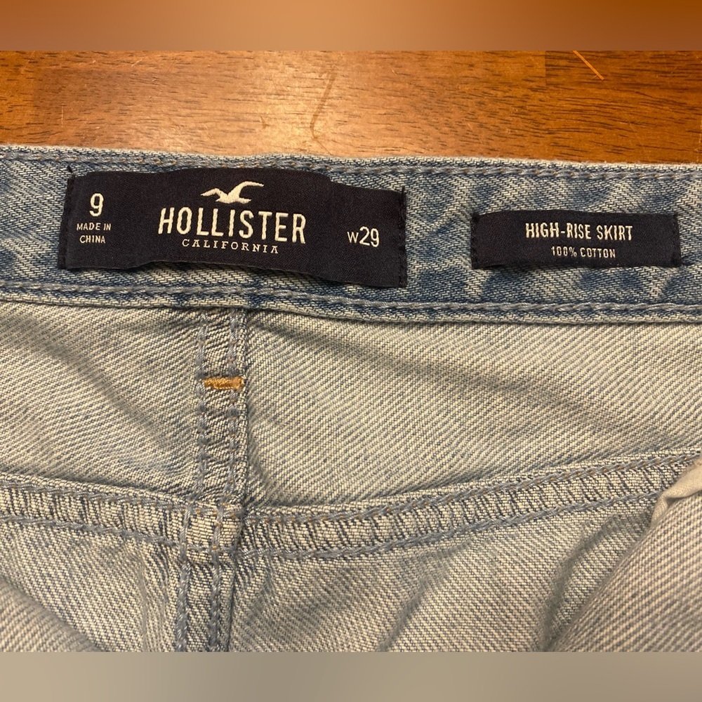 Hollister Light Blue Distressed Mini Skirt 9 - Picture 4 of 4